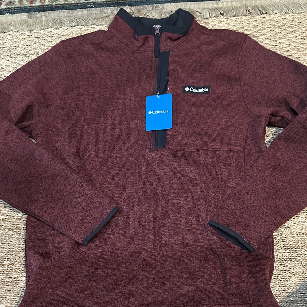 Columbia Men's Burgundy Zip-Up Sweater